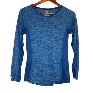 Blue fitted exercise‎ shirt long sleeve